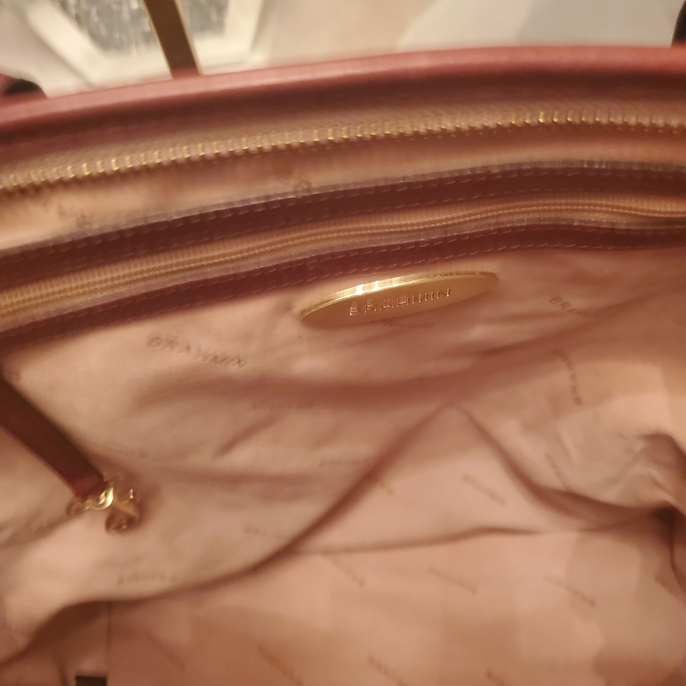 🍂BRAHMIN ASHER LEATHER & STRAW SHOULDER BAG EUC GREAT FOR SPRING - Picture 11 of 16